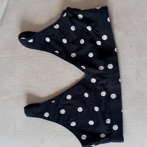 Bralette. Smiley face polka dot. Black. Me Undies brand. Large.